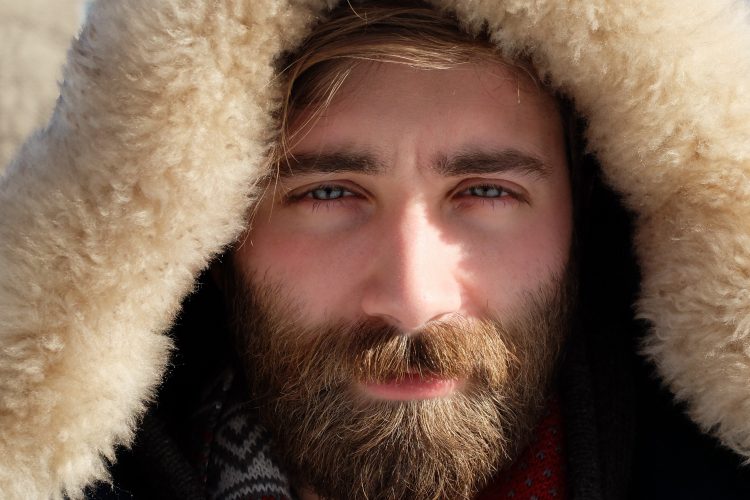 Bearded man in winter coat